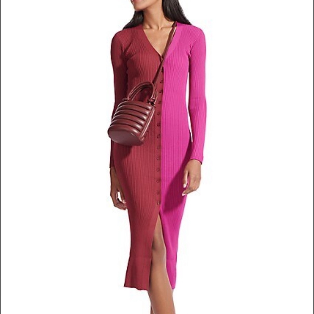 STAUD - Shoko Colorblock Sweater Dress